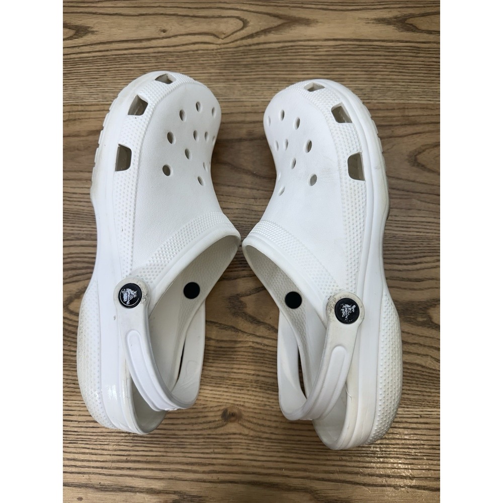 CROCS Men's White Classic Slip On Clog Shoes Size 12 Clean - Picture 4 of 8